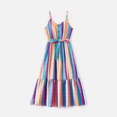 Introducing our Colorful Striped Sleeveless Belted Dresses for Mommy and Daughter! Crafted with comfort and style in mind, these adorable dresses are perfect for creating precious mother-daughter moments. Made from high-quality polyester, they are soft, lightweight, and ideal for the warm summer days ahead. Featuring a vibrant and eye-catching striped pattern, these sleeveless dresses add a pop of color to your wardrobe. The belted design not only accentuates your figure but also adds a touch of elegance to the overall look. Whether you're heading out for a casual day at the park or attending a family gathering, these dresses are versatile enough to suit any occasion. Simply pair them with your favorite sandals or sneakers for a chic and effortless ensemble. Add these delightful dresses to Matching Kids Outfits, Belted Dresses, Mommy And Daughter, Mother Daughter Dress, Girl Nursery Decor, Trendy Mom, Mommy And Me Outfits, Nursery Decor Girl, Star Dress