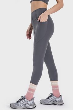 Maximize your workouts with our Pocketed High Waist Active Leggings. Made with high quality fabric, these leggings provide a comfortable and supportive fit. The high waist design offers a flattering silhouette while the pockets provide convenience. Perfect for any active lifestyle. Features: Basic style Stretch: Moderate stretch Material composition: 80% nylon, 20% spandex Care instructions: Machine wash cold. Tumble dry low. Imported Size Bottom Length Waist HIP 4 33.1 22.4 28 6 33.9 24 29.5 8 Maxi Dress Cocktail, Outerwear Vest, Maxi Dress Formal, Active Leggings, Sweaters And Leggings, Swimwear Cover Ups, Short Leggings, Swimwear Cover, Denim Overalls