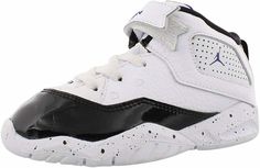 Jordan Kids B'Loyal (TDV) (Infant/Toddler) Style #: CK1427 115 White/Court Purple/Black  100% Authentic NIKE Product  Infant Toddler Shoes. Brand New in Box Excellent Service DESCRIPTION  Jordan B' Loyal Toddlers' mid-top basketball shoe Full-grain leather synthetic upper Lace-up closure with Jordan branded strap Patent leather toe box Air bubble at heel for added support Midfoot shank offers support and torsional rigidity Rubber outsole Colors: White/Purple/Black Fit: Toddler Sizes Fabric: Synt Color Value, Jordan B, Toddler Style, Top Basketball Shoes, Shoes Jordan, Kids Jordans, Mid Top, Shoes Brand, Toddler Fashion