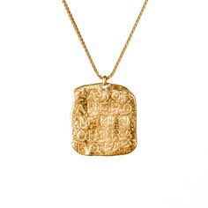 Magic Sator Square Gold Talisman Necklace |  Necklaces - Common Era Jewelry Read Backwards, Sator Square, Ruins Of Pompeii, Common Era, Pompeii Ruins, Ancient Houses, Talisman Necklace, Square Necklace, True Purpose