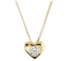 A declaration of love or a romantic style statement. No matter how you look at it, this gleaming heart slide pendant and chain set sparkles with the beauty of a radiant Diamonique simulated diamond. Elegant Heart Shaped Solitaire Necklace With Diamond Accents, Elegant Heart-shaped Solitaire Necklace With Diamond Accents, Elegant Heart Necklace, Elegant Diamond Cut Solitaire Necklace For Valentine's Day, Elegant Yellow Gold Heart Necklace With Brilliant Cut, Elegant Solitaire Heart Necklace For Valentine's Day, Elegant Heart Solitaire Necklace For Valentine's Day, Elegant Heart-shaped Solitaire Necklace For Valentine's Day, Elegant Solitaire Diamond Necklace For Valentine's Day