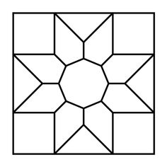 a black and white image of a square with four squares in the shape of a flower