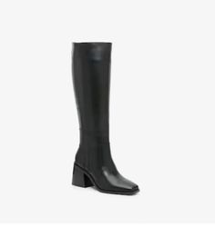 These Vince Camuto riding boots are everything - and for a great Black Friday deal Sleek Knee-high Boots With Stacked Heel, Sleek Knee-high Heeled Boots With Stacked Heel, Sleek Wide Calf Boots With Stacked Heel, Square Toe Boots With Sculpted Heel For Fall, Tall Boots With Stacked Heel For Work, Fall Boots With Sculpted Heel And Square Toe, Modern Fitted Knee-high Heeled Boots, Winter Tall Boots With Stacked Heel, Fall Square Toe Platform Boots