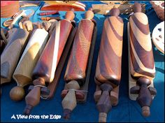 several different types of woodworking tools on display at an outdoor market table with text overlay that reads, a view from the edge