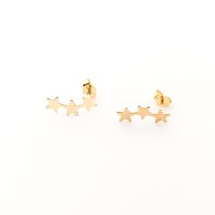 Triple Star Stud Earrings - MTT Collective Elegant Star Charm Cartilage Earrings, Elegant Hypoallergenic Star Hoop Earrings, Elegant Star Shaped Cartilage Earrings With Star Charm, Elegant Hypoallergenic Star Earrings, Elegant Star-shaped Nickel-free Hoop Earrings, Star-shaped Ear Climbers As Gift, Star-shaped Ear Climbers For Gift, Star Shaped Ear Climbers As Gift, Star-shaped Ear Climbers For Pierced Ears