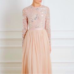 This Beautiful Blush Midi Dress Is So Pretty And Feminine That It’s Perfect For A Dinner Date, Valentine’s Day, Wedding Guest Dress Or Bridesmaid Dress. I Purchased This For A Christmas Party But It Didn’t Come On Time So It’s So Unfortunate That I Have To Let Go Questions? Please Comment Below Pink Evening Dresses With Sheer Sleeves, Pink Formal Dress With Sheer Sleeves, Formal Pink Dress With Sheer Sleeves, Pink Wedding Dress With Sheer Sleeves, Feminine Long Sleeve Cocktail Evening Dress, Blush Maxi Dress For Party, Blush Maxi Party Dress, Elegant Long Sleeve Blush Dress, Blush Floor-length Party Dress