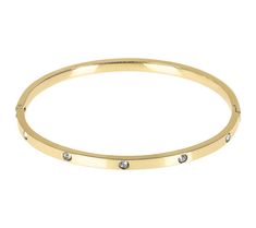 Accessorizing is a snap when you have the right pieces. This one works well with other bracelets and it's easy to put on! From Steel by Design® Jewelry. Hinged Bangle, Put On, Jewelry Bracelets, Gold Tones, Bangles, Crystals, Design, Jewellery Bracelets