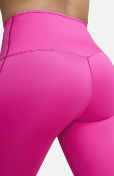 A wide, high waistband provides superior support in second-skin leggings featuring signature Dri-FIT technology and plenty of side pockets for essentials. Side drop-in pockets; zip pocket Dri-FIT moisture-wicking technology 68% nylon, 32% elastane Machine wash, tumble dry Imported Pink Micro-elastic Sports Tights, High Stretch Functional Pink Tights, Pink High Stretch Functional Tights, High Stretch Pink Functional Tights, Pink Sports Leggings With Stretch, Nike High Waist Athleisure Activewear, Pink Sportswear Leggings, Pink Functional Training Tights, Functional Pink Training Tights