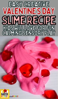 valentine's day slime recipe for kids that is easy and fun to make