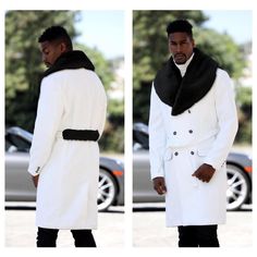 Perfect Classic Jacket Shell: 30% Wool 70% Polyester Formal Long Coat In Winter White, Formal Winter White Long Coat, Formal Long Winter White Coat, Elegant White Pea Coat For Winter, Elegant Fitted White Pea Coat, White Double-breasted Pea Coat For Winter, White Formal Outerwear For Winter, White Fitted Pea Coat For Fall, Luxury White Long Coat