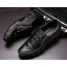 Upgrade your wardrobe with our exquisite Luxury Alligator Texture Slip-On Oxford Shoes. Crafted with precision and attention to detail, these shoes are made from high-quality genuine leather, ensuring durability and sophistication. With a trendy alligator texture and a rubber insole for exceptional support, these shoes offer a perfect blend of style and comfort. Invest in these must-have shoes today and step into a world of elegance and sophistication. Office Leather Shoes With Crocodile Pattern And Round Toe, Patent Leather Dress Shoes With Crocodile Pattern, Leather Shoes With Crocodile Pattern And Round Toe, Business Leather Shoes With Crocodile Pattern And Slip-on Design, Business Leather Shoes With Crocodile Pattern, Office Slip-on Leather Shoes With Crocodile Pattern, Office Leather Slip-on Shoes With Crocodile Pattern, Office Crocodile Pattern Leather Slip-on Shoes, Business Casual Loafers With Crocodile Pattern And Round Toe