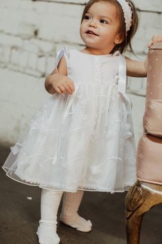 Christening Dress for Girl Baby Girls Baptismal Dresses | Etsy Fitted Sleeveless Pageant Dress For First Communion, Spring Baptism Tulle Pageant Dress, Elegant Baptism Princess Dress With Fitted Bodice, Sleeveless Baptism Dress With Fitted Bodice, Elegant Princess Dress For Baptism With Fitted Bodice, Fitted Organza Princess Dress For First Communion, Elegant Spring Baptism Dress In Organza, Elegant Ruffled Pageant Dress For First Communion, Elegant Princess Dress With Fitted Bodice For Baptism