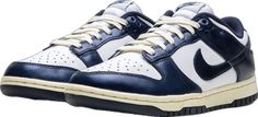 Nike Dunk Low Vintage Navy, Nike Shoes Blue, Nike Low Tops, Navy Sneakers, Vintage Sneakers, Stadium Goods, Navy Shoes, University Blue, Sneakers Blue