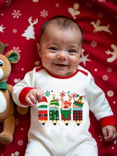 Infant / Toddler Unisex Christmas Theme  Solid Christmas Tree  Graphic Long Sleeve Jumpsuit Fall Winter Romper White   Long Sleeve Knitted Fabric Cartoon,Christmas,Geometric Tee Non-Stretch  Baby Boys Clothing, size features are:Bust: ,Length: ,Sleeve Length: Toddler Christmas Tree, Winter Romper, Jumpsuit Fall, Christmas Tree Graphic, Baby Outerwear, Tree Graphic, Pink Baby Girl, Baby Boy Onesies, Boy Onesie