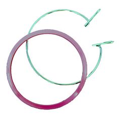 two circular pink and green wires on a white background