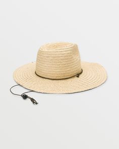 Your new beachin' bestie, this classic wide brim straw hat features an interior sweatband for added comfort, and drawcord with toggle so you can snug it up on a windy day. Featured here in natural. - Features

 - 100% Straw
 - Wide brim straw fedora hat
 - Woven straw with plaited construction, interior sweatband, and drawcord with toggle
 - Volcom woven logo clamp label on side brim
 - Sold Individually/ By Color Casual Sun Hat With Adjustable Fit For Beach, Adjustable Fedora Sun Hat For Vacation, Vacation Fedora Sun Hat With Adjustable Fit, Adjustable Straw Hat For Vacation, Adjustable Wide Brim Sun Hat For The Beach, Adjustable Coastal Straw Hat Made Of Toquilla, Casual Adjustable Sun Hat For Beach Season, Casual Beach Hat With Adjustable Fit, Casual Adjustable Hat For The Beach