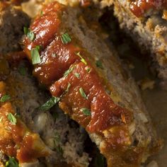 meatloaf stuffed with marinara sauce and parsley