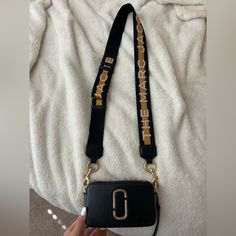 Decently Used, Real And Authentic Orig $295 Gold Shoulder Bag With Logo Hardware For Shopping, Designer Everyday Bag With Logo Strap, Designer Bags With Logo Strap For Everyday, Designer Bags With Logo Strap, Luxury Gold Bag With Strap, Elegant Gold Bag With Strap, Evening Bags With Logo Strap, Black Leather Bag With Logo Strap, Designer Black Bags With Logo Hardware