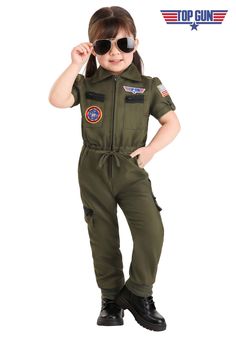 License to Fly
Your toddler might not technically a fighter pilot (yet), but why let that stop her from looking like she could jump into an F-14 at any moment? This Toddler Girl's Flight Suit Top Gun Costume is perfect for the little one who's already got that "I'm in charge" energy. Whether she's running around the yard or gearing up for Halloween, she'll look like the youngest—and probably most confident—fighter pilot recruit around.
Design & Details
This army green jumpsuit is legit. It's officially licensed and it zips up the front for easy on-and-off action because, let's face it, toddlers and zippers are best friends. The suit has zippered pockets on the chest and thigh, which is a great place for storing fruit snacks or maybe some crayons (maybe flight plans when she's ready). There Army Green Jumpsuit, Lobster Costume, Mens Halloween Shirts, Turtle Costumes, Mens Onesie, Snow White Costume, Alice In Wonderland Costume, Toddler Top, White Costumes