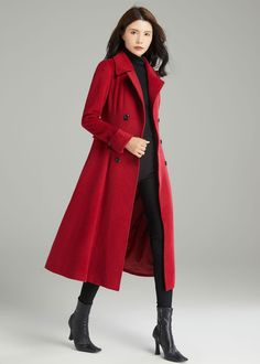 "This is a beautiful, classic wool coat with a modern fit.Perfect for autumn or winter wear! ★★ FEATURES 50% wool blend, 50% fiber, nylon Polyester lining Two side pockets Double breasted wool coat Notched collar wool coat Long sleeve wool coat Fit and flare wool coat Regular fit wool coat Mid calf wool coat Perfect for winter, autumn ★★Mode size Height 170cm (5′ 7″) Bust 84 cm (33\") Waist 66 cm (26\") She wears size XS. ★★ Custom order selection, Will charge 20USD-70USD custom fees Request Cha Winter Double-breasted Solid Wool Coat, Elegant Wool Coat For Office In Solid Color, Winter Office Pea Coat In Solid Color, Wool Coat With Lapel Collar In Solid Color, Wool Coat With Solid Color And Lapel Collar, Elegant Double-breasted Wool Coat, Classic Solid Color Wool Coat, Elegant Long Sweater Coat, Elegant Long Solid Color Sweater Coat