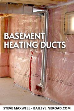 basement heating ducts with the words basement heating ducts above them and below it