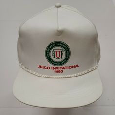 Vintage Unico Invitational 1993 Chicago West Suburban White Snapback Hat Cap New Without Tags!!!! Adjustable Snapback Hat/Cap White Retro Snapback Hat With Short Brim, Vintage White Trucker Hat For Outdoor, Vintage White Trucker Hat With Short Brim, Vintage White Flat Brim Hat, Vintage White Hat, One Size Fits Most, Vintage White Hat One Size Fits Most, Vintage White Snapback Baseball Cap, Vintage White Trucker Baseball Cap, Vintage White Baseball Cap With Curved Brim