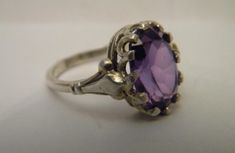 (eBay) Find many great new & used options and get the best deals for Silver Ring USSR Vintage 875 Jewelry Of Purple Stone Amethyst Women 1950s Size 8 at the best online prices at eBay! Free shipping for many products! Purple Stones, Antique Jewelry, Ebay Finds, Silver Ring, Amethyst, Silver Rings, Ring, Stone, Purple