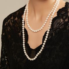 Drape yourself in luxury with our 52-inch white freshwater pearl rope strand. Sourced from the finest AAA-grade pearls, each bead, sized between 7.5-8mm, radiates a brilliant sheen. This extended length allows for versatile styling, be it doubled, knotted, or draped, making it a statement piece for all occasions. Product Information Pearl Type Freshwater Origin China Shape Round Quality AAA Size 6.5-7mm or 7.5-8mm Nacre Very Thick Color White Luster High Baroque Pearls Necklace, Tahitian Pearl Bracelet, Pearl Rope, Tahitian Pearl Pendant, Large Pearl Earrings, Beatles Music, Pearl Strands Necklace, Golden South Sea Pearls, Tahitian Black Pearls