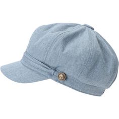 Denim,Polyester Button Closure Summer Hats: These Classic Baker Hats Made Exclusively With The 100% Polyester Materials And Superior Sewing Craftsmanship. Specially, Light Weight Fabric Hats Are Breathable And Allows For Airflow. This Hat Is Going To Be A Ultimate Accessory For The Summertime. Appropriate Size: With The Elastic Rear Band, These Hats Have An Inside Circumference Of 22 - 23 Inches, With 5-Inch Depth And A 2 Inches Brim. The Cap For Women Has A Medium/Large Size That Fits Almost Ev Spring Denim Flat Cap, Casual Denim Flat Cap, Blue Denim Visor Hat, Casual Light Blue Brimmed Hat, Peaky Blinders Cap, Fabric Hats, Newsboy Cap, Vintage Casual, 2000s Fashion