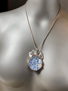 "Artisan Rainbow Druzy pendant comes with 20\" silver chain Hand-made Sterling Silver 925. Stones used: Rainbow Druzy, Pink Tourmaline. Height -2 1/2\" (including bail), Width - 1 3/4\" Height - 65mm (including bail), Width - 45mm Unique Handcrafted One-of a-kind Design Pendant Each Piece of Jewelry in my Collection is Absolutely One of a Kind! When you start wearing a piece of my jewelry you will fall in love with it more and more each day and feel that good Energy and Love that I pass into it Artistic Sterling Silver Necklaces, Nickel Free, Sterling Silver Jewelry With Large Healing Pendant, Silver Snake Chain Necklace With Large Pendant, Artistic Sterling Silver Nickel-free Necklace, Artistic Sterling Silver Necklace Nickel Free, Silver Necklace With Large Pendant And Snake Chain, Sterling Silver Necklace With Large Pendant And Snake Chain, Unique Nickel-free Necklace With Flower Pendant, Unique Nickel-free Flower Pendant Necklace