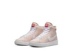 PALE PINK NIKE Womens Court Royale 2 Mid Sneaker Pink Nike High Tops, Nike Woman, Nike High Tops, Rack Room, Rack Room Shoes, Pink Nike, Pink Nikes, Workout Shoes, Nike Womens