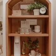 Grooved Wood Arch Bookcase Cabinet - Natural - Hearth & Hand™ With Magnolia : Target Fern Leaf, Mini Bowls, Target Finds, Reactive Glaze, Studio Mcgee, Shelf Styling