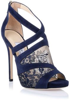 Jimmy Choo Vantage navy lace sandal Highheels Shoes, Lace Sandals, Jimmy Choo Heels, Heel Mules, Navy Lace, Gorgeous Shoes, Jimmy Choo Shoes