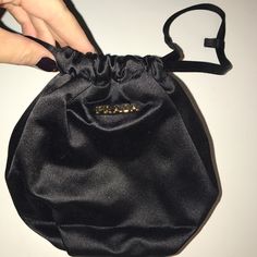 Never Used. Evening Bag Elegant Pouch With Removable Pouch For Shopping, Elegant Black Pouch For Shopping, Elegant Black Shopping Pouch, Black Evening Pouch With Dust Bag, Prada Pouch, Vintage Prada, Prada Bags, Cloth Bag, Velvet Bag