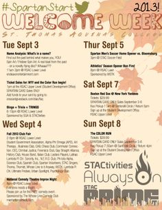 an autumn flyer with the words welcome week