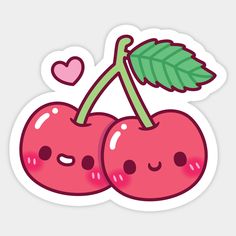 A cute doodle of a pair of cherries. Great for couples, sisters and best friends that goes in a pair! -- Choose from our vast selection of stickers to match with your favorite design to make the perfect customized sticker/decal. Perfect to put on water bottles, laptops, hard hats, and car windows. Everything from favorite TV show stickers to funny stickers. For men, women, boys, and girls. Cute Pics For Journal, Cute Pics For Stickers, Strawberry Cartoon Aesthetic, Cute Ideas For Stickers, Cute Images For Stickers, Simple Stickers To Draw, Cute Kawaii Stickers Diy, Cute Doodles For Best Friends, Cute Drawings For Stickers