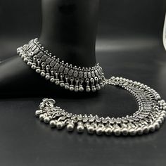 Name of product: 925 Sterling Silver Bride Anklet Weight: 135.50grams. Length: 26 centimeters  FREE EXPRESS SHIPPING -----Feedback::- A satisfied customer is our top priority and your feedback forms the backbone of our success. Don't forget to give positive feedback along with good ratings. Thank You Adjustable Silver Anklets For Festive Occasions, Silver Bohemian Anklets For Festivals, Adjustable Silver Anklet With Oxidized Finish, Adjustable Silver Oxidized Anklets, Bohemian Silver Anklets For Festivals, Silver Bracelets With Latkans As Gift, Adjustable Silver Anklets For Festivals, Metal Anklets With Silver Beads For Festivals, Silver Anklets With Latkans As A Gift