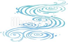 blue water swirls on white background