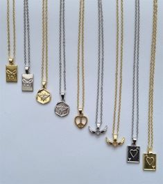 These beautiful matching necklaces are a perfect treat yourself gift or a gift for a loved one! PLEASE NOTE:  - Price is for one necklace (£7.50).  - 2 Piece G/S Set: includes one gold and one silver necklace of your chosen style (£13.50) Necklace chain is approx. 40 cm (15.7 inches) with 5cm extending chain.  Gold necklace chains are made from 16k gold plated iron Silver necklace chains are made from stainless steel  Necklaces are nickel and lead free  Pendants are made from silver/ gold iron p Jewellery Minimalist, Minimalist Necklaces, Dainty Necklaces, Wolf Necklace, Crescent Necklace, Bff Necklaces, Fairy Necklace, Best Friend Necklaces, Unique Gifts For Him