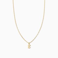 Take your initial necklace obsession to the next level with our Gothic Initial Pendant Necklace. This gold necklace features a mini link chain and a gothic style pendant, making it perfect for everyday wear and layering. For a full look, pair this pendant and chain necklace with our Ready to Mingle 2.0 Necklace, Center Of Attention Chain Necklace, and Teardrop Pendant Necklace. Initial Pendant Necklace With Cable Chain, Initial Pendant Charm Necklace With Cable Chain, Trendy Initial Pendant Necklace With Delicate Chain, Everyday Initial Pendant Necklace With Cable Chain, Uncommon James, Chain Letter, Pendant Making, Gold C, Gold G