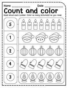 a printable worksheet for counting the numbers