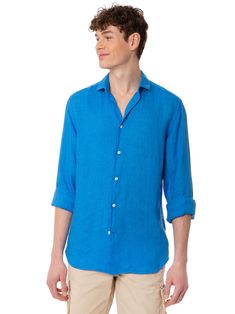 Man Pamplona shirtWater color bluette plain colorRegular fitLong sleevesClassic necklineFront closureButtoned cuffsComposition: 100% Linen Blue Collared Top With Roll-up Sleeves, Blue Long Sleeve Blouse With Cuffed Sleeves, Blue Long Sleeve Semi-formal Tops, Blue Long Sleeve Top For Semi-formal Occasions, Light Blue Slim Fit Top With Spread Collar, Blue Slim Fit Top With Spread Collar, Blue Tops With Roll-up Sleeves And Spread Collar, Blue Top With Roll-up Sleeves And Spread Collar, Light Blue Tops With Button Cuffs And Spread Collar