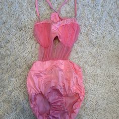 Adult Small Pink Leotard With Matching Pink Tutu. Never Worn. Great For Dance. Pink Stretch Backless Bodysuit, Backless Stretch Pink Bodysuit, Pink Stretch Bodysuit With Lined Body, Summer Stretch Leotard With Boning, Pink Backless Bodysuit With Lined Body, Pink Stretch Leotard For Summer, Summer Stretch Pink Leotard, Pink Sleeveless Nylon Bodysuit, Spring Pink Backless Bodysuit