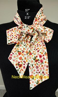 Autumn Skinny Scarf, 57x 2.5 Fall Tiny Floral Print Narrow Crepe Scarf, Sash, Fabric Necklace, Ascot, Headscarf, Bow Scarf, Choker Tie - Etsy Multicolor Floral Print Scarves For Gifts, Multicolor Floral Print Scarves As Gift, Multicolor Floral Scarves As Gifts, Scarf Choker, Bow Scarf, Fabric Necklace, Head Scarf, Choker, Floral Print