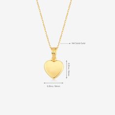 Heart Necklace - Gelin Diamond Delicate 14k Yellow Gold Heart Necklace, 14k Gold Heart Charm Necklace For Her, Yellow Gold Heart Necklace For Her, Yellow Gold Heart Necklace Gift For Her, 14k Gold Heart Necklace Tarnish Resistant For Gift, 14k Gold Tarnish-resistant Heart Necklace Gift, Elegant Heart-shaped Charm Necklace For Keepsake, 14k Gold Heart Charm Necklace As Gift For Her, 14k Yellow Gold Heart Necklace With Delicate Chain