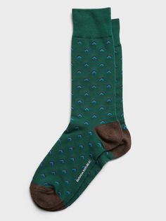 A soft sock in a breathable stretch-cotton blend with rib-knit openings and angled toe seams for a better, more comfortable fit.  Fits men's shoe sizes 8-12. Casual No-show Winter Socks, Green Cotton Winter Socks, Casual Green Socks For Winter, Casual Green Winter Socks, Green Mid-calf Casual Socks, Casual Green Mid-calf Socks, Casual Mid-calf Green Socks, Stretch Green Socks For Fall, Green Stretch Socks For Fall