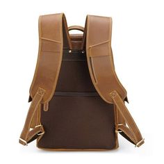 The sturdy crazy horse leather backpack features a 14-inch padded and reinforce laptop compartment,to keep your computer safe.The full grain leather is naturally waterproof and incredibly durable.     ITEM FEATURES    - 2 x Front Zipper Pockets - 1 x Laptop Compartment - 1 x Main Compartment - 1 x Interior Zipper Pocket - 2 x Slot Pockets - 1 x Back Zipper Pocket - 2 x Inner Side Pockets - 2 x Outer Side Pockets - 5 x Rivets at the Bottom - Hold 14" Laptop - Thick Airflow Padded Shoulder Strap& Back - Genuine Leather & Durable - Sunglasses Hook - Reinforced Shoulder Strap      🎁🎁🎁The bag will be sent by registered, priority mail with a Woosir free gift.     ITEM DETAILS    *Item Type: Leather Backpack *Material: Crazy Horse Leather *Size: L37 *W28 *H14(CM) *Color: Brown *Closure Type: Z Leather Travel Backpack, Soft Leather Backpack, Backpack Material, Tablet Sleeve, Ipad Tablet, Crazy Horse, Leather Travel, Vintage Bohemian, Mountain Backpack