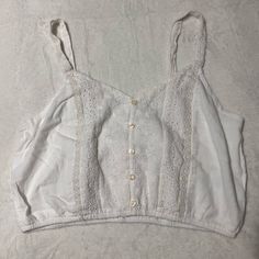 All Orders Ship Next 1-2 Business Days! Conditions: Like New, Clean And Good Condition, No Holes, No Stains, No Fade The Color Is White Never Worn Before Great For Summer Or Spring. Super Cute For Going Out. Smoke Free And Pet Free Home! Casual V-neck Crop Top With Lace Trim, Cropped Cotton Tops With Lace Trim, Cropped Cotton Top With Lace Trim, Casual Lace Trim Crop Top, Casual Cotton Tank Top With Lace Trim, Cotton Lace Trim Crop Top Tank, Cotton Crop Top With Lace Trim For Day Out, Cotton Lace Trim Crop Top For Day Out, Vacation Cotton Crop Top With Lace Trim