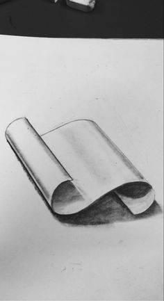 a pencil drawing of an open book