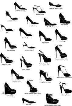 A Lesson in Shoeology Sepatu Pump, Kasut Tumit Tinggi, Style Chart, Mode Tips, Shoe Gallery, Fashion Vocabulary